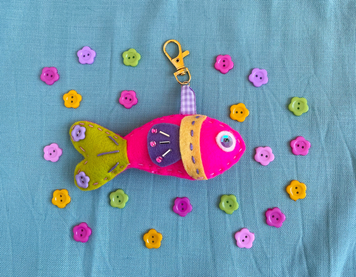 Patchwork Fish Keychain