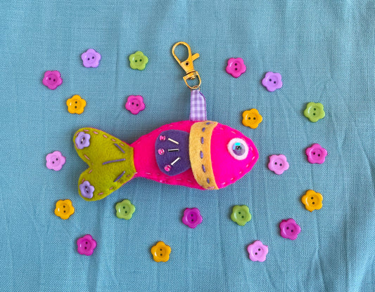 Patchwork Fish Keychain