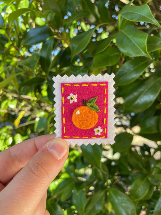 Orange Blossom Stamp Pin