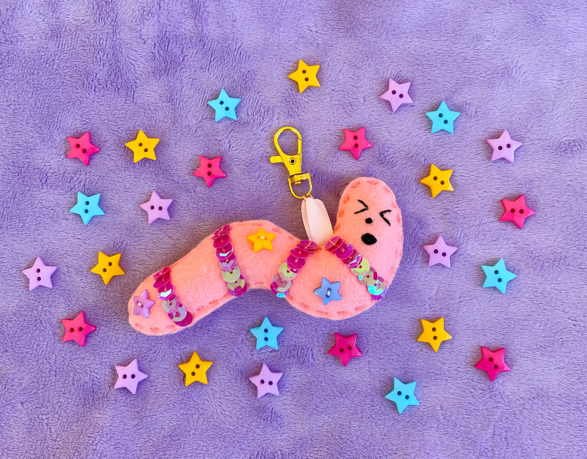 Lil Worm Plush Keychain